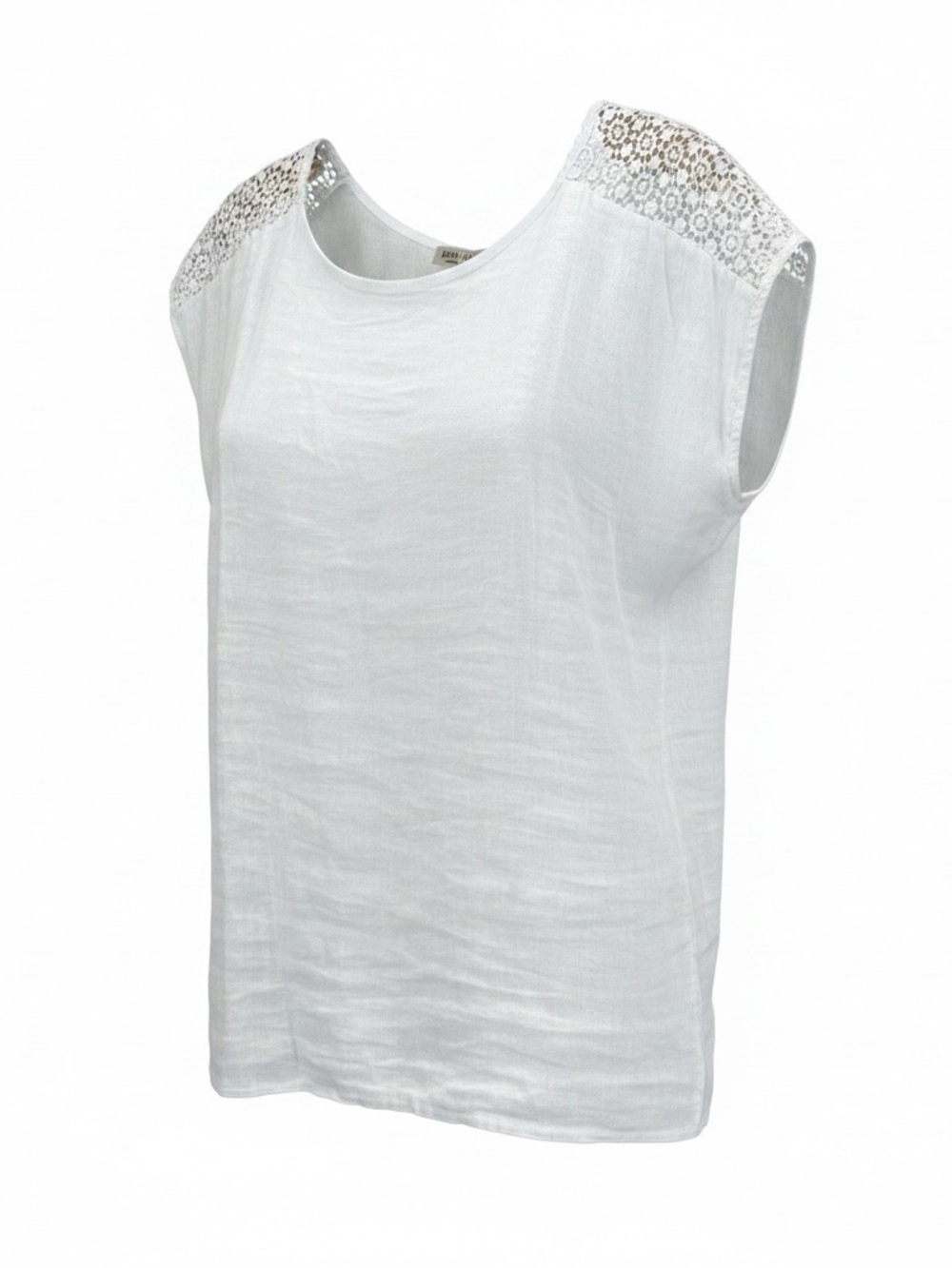Alessia Pacini Linen Blouse Women's Size L Coastal Vacation Resort White NEW
